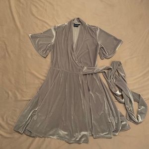 Elhoffer Velvet Silver Wrap Dress